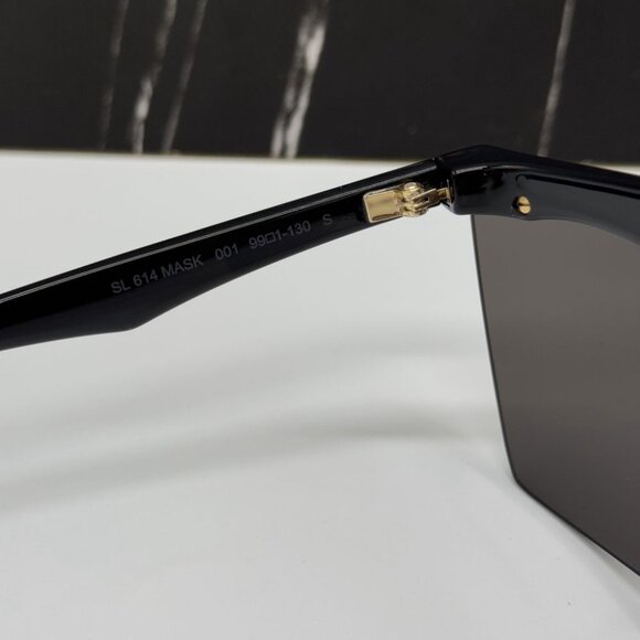 NEW SAINT LAURENT SL614 MASK 001 WOMEN BLACK SUNGLASSES SAINT LAURENT SL 614 001 - Picture 11 of 14